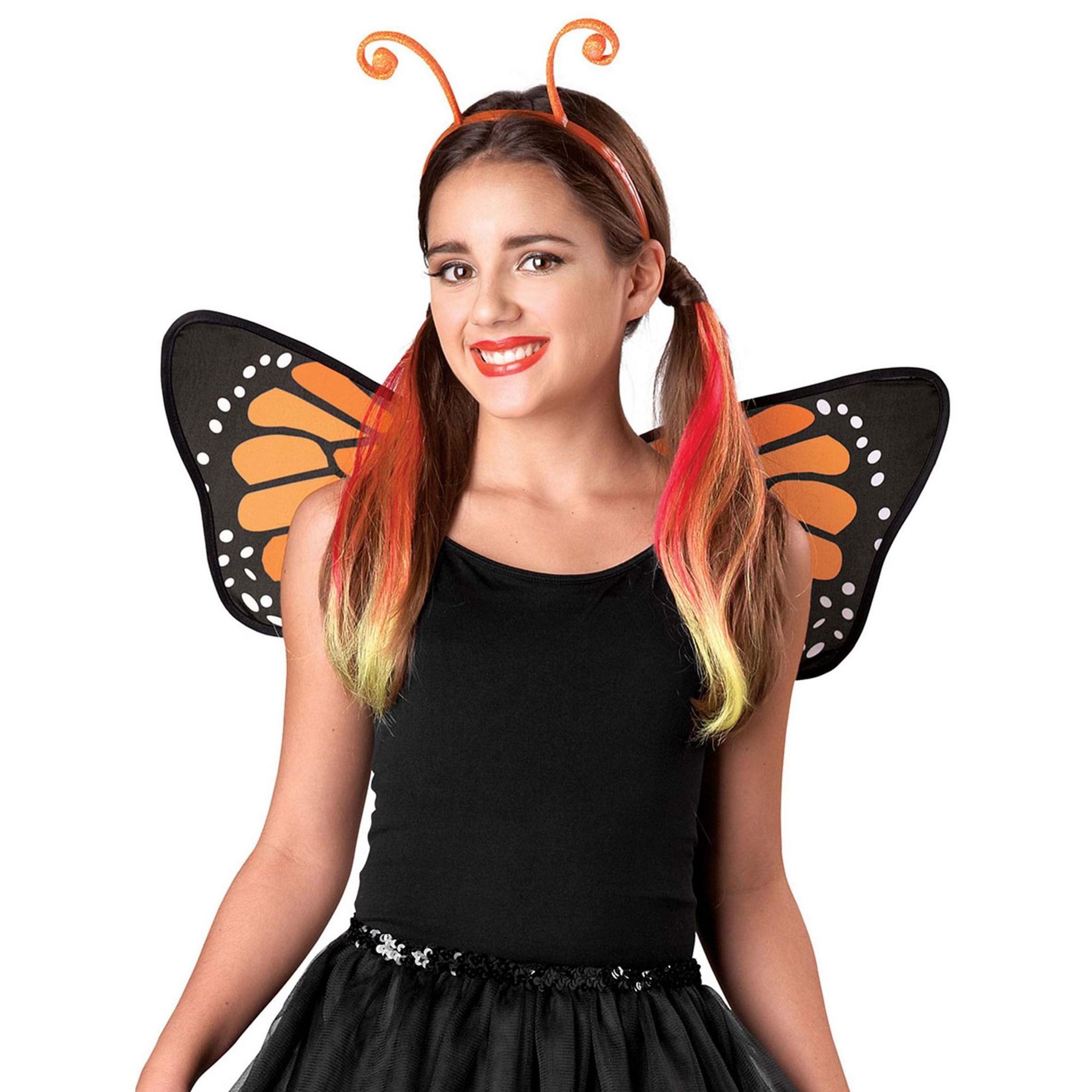 HalloweenCostumes.com One Size Fits Most  Girl  Butterfly Kids Set, Black/Orange