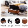 47.6'' Storage Ottoman Bench,Upholstered Storage Bench for Bedroom End of Bed,Storage Bench with Safety Hinge for Entryway Bedroom - 3 of 4