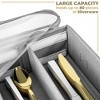 Sorbus Fabric Chest Flatware & Silverware Organizer Box with Zipper Clear Lid & Adjustable Divider - 4 of 4