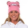 Gloomy Bear Beanie Embroidered Face Design with 3-D Ears Adult Knitted Winter Hat Pink - 3 of 4