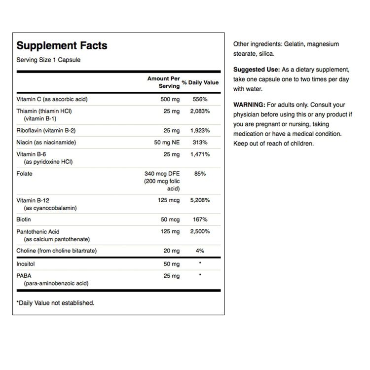 Swanson Super Stress B-Complex with Vitamin C 100 Caps, 6 of 7
