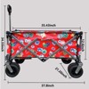 VisioGear Collapsible Wagon, Folding Wagon Cart with Big Wheels for Camping, Sports, Garden, Baseball, Red, 37.8"*21.26"*34.45" - 3 of 4