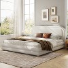 Christopher Knight Home Avery King Size Bed Frame With Upholstered Thick Curved Headboard Solid Wood Legs, White - 2 of 4