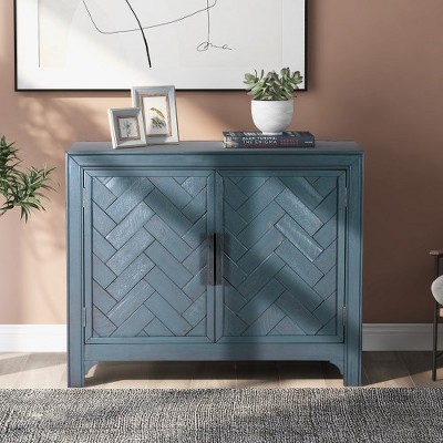 40 Inch Modern Buffet Sideboard Console Cabinet, Low Storage Cabinet With 2 Doors, 1 Adjustable Shelves, For Living Room, Study, Dinner Room
