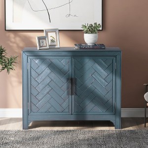 40 Inch Modern Buffet Sideboard Console Cabinet, Low Storage Cabinet With 2 Doors, 1 Adjustable Shelves, For Living Room, Study, Dinner Room - 1 of 4