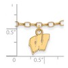 Black Bow Jewelry 14k Yellow Gold Plated Sterling Silver Wisconsin Badgers NCAA Anklet 9 Inch - 2 of 4