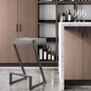 HomeRoots 30" Gray and Black Faux Leather and Iron Backless Bar Height Bar Chair - 2 of 4