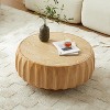 Dexmalle Round Solid Wood Carved Coffee Table with Elegant Sculptural - 2 of 4