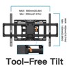 Full Motion TV Wall Mount for Most 42–84 inch Flat Curved TVs up to 132 lbs, Bracket with Articulating Arms, Swivel, Tool-Free Tilt - 2 of 4