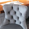 ORRD Gray Velvet Swivel Barstools (Set of 2) 25-33" Adjustable Height | Chrome Base | Tufted Back - 4 of 4