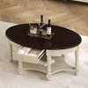 NicBex Farmhouse Storage Coffee Table, 2-Tier Design with Half Open Compartment, Rustic Side Table for Living Room Bedroom - 4 of 4