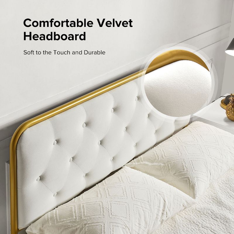 Nina Modern Upholstered button-tufted Platform Bed bottom storage | ARTFUL LIVING DESIGN, 5 of 9