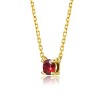 Guili Sterling Silver Necklace with 14K Gold Plating and Birthstone Solitaire – Available in Stunning Gemstone Colors for Personalization - 3 of 3