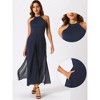 INSPIRE CHIC Women's Sleeveless Halter Neck Elegant Wedding Cocktail Dressy Jumpsuits - 2 of 4