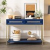 TIRAMISUBEST Entryway Table, Console Table with 2 Drawers, Retro Hallway Table with Striking Geometric Design for Entryway and Living Room - 2 of 4
