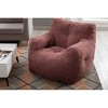 Chic Crate-Plush Teddy Bean Bag Chair – Tufted Foam Recliner with Removable Cover, Paste Red - 2 of 4