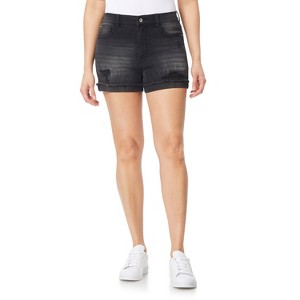 WallFlower Women's Fearless Curvy Denim Fashion Shorts High-Rise Insta Vintage Juniors - 1 of 3