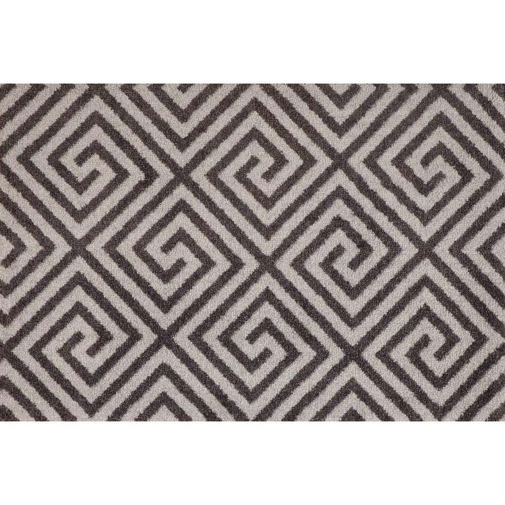 Photos - Doormat Bungalow Flooring 2'x3' ColorStar Greek Grid  Charcoal Gray  