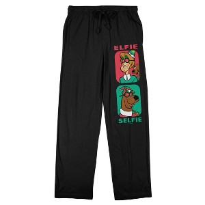 Scooby Doo Elfie & Scooby Men's Black Sleep Pajama Pants - 1 of 4