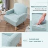 Kumasinova Club Chair with Vintage Wood Legs,Modern Accent Chair with Nailhead Trim,Comfy Reading Chair for Living Room,Bedroom,Holds 300lbs - 3 of 4