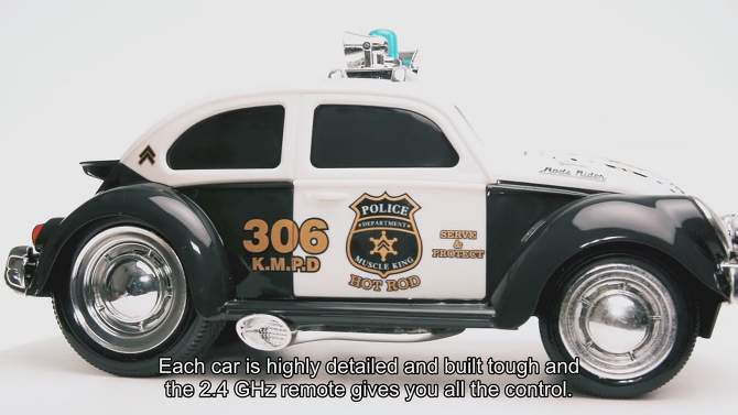 Top Race Remote Control Car with Lights and Sirens |Old Fashioned Style| Black and White, 2 of 5, play video
