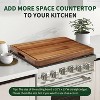 20x15 Inch Acacia and Bamboo Wood Cutting Board, Cheese and Charcuterie Board for Kitchen Use, Built-In Side Handles, Juice Grooves: - 3 of 4