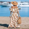 Women's Off-Shoulder Ruffle Smoked Waist Printed Maxi Dress - Cupshe - 3 of 4