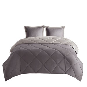 Gracie Mills Vicente Reversible Diamond Quilt Down Alternative Comforter Set with 3M Scotchgard Protection - 1 of 4