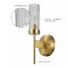 Globe Electric 1-Light Matte Brass Wall Sconce with Ribbed Clear Glass Shade - 3 of 4