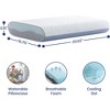 JUJABU 4-Inch Gel Memory Foam Cooling Pillow with Removable Washable Cover, Standard Size Sleep Support - 2 of 4