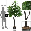 6 Ft Artificial Fiddle Leaf Fig Tree, with 86 Leaves, Indoor Faux Plants In Pot with Dry Glass, for Home, Office, Living Room Decoration - 3 of 4
