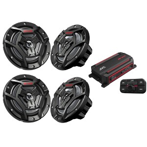 JVC KS-DR2104DBT 4-Ch Bluetooth Amp + 2 Pairs CS-DR6200M Marine Speakers - 1 of 4