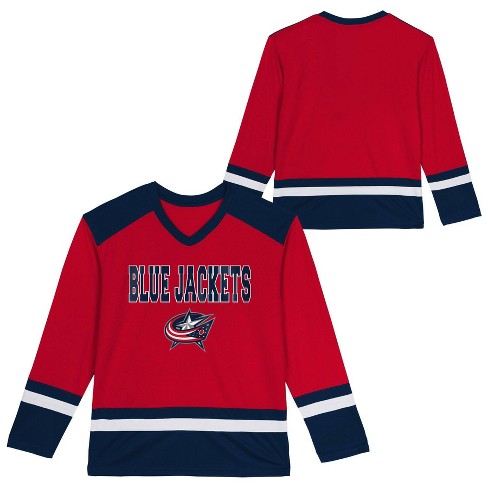 Columbus Blue Jackets Women's Blue & Red Lace Up Collar