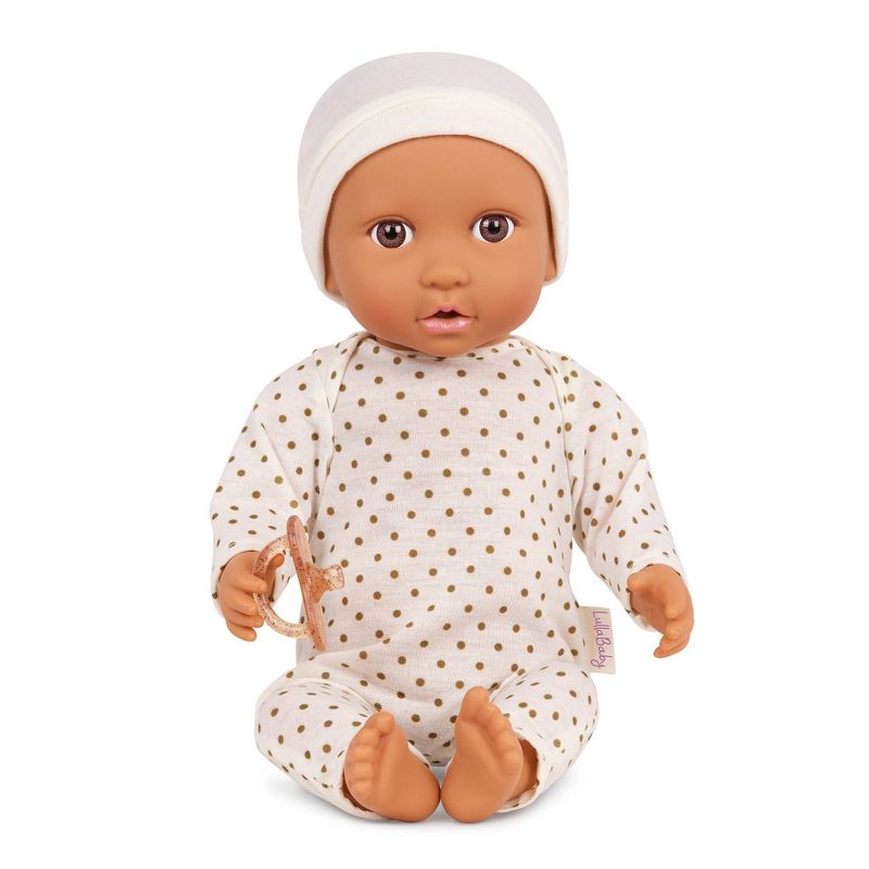 LullaBaby Doll With Polka Dot Ivory Pajama And Pacifier, 1 of 12