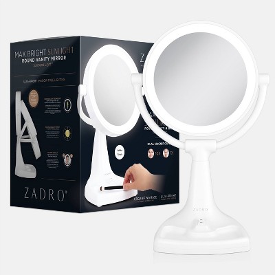 White Dual Magnification Lighted Vanity Mirror