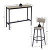 SKRAN Set of 3 Bar Height Table Set, PU Soft seat, Industrial style backrest Pub Table and 2 Bar Stools for Home Bar - 3 of 4