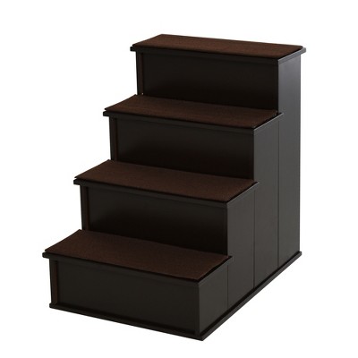 PawHut Pet Stairs, Small Pet Steps with Cushioned Removable Covering for Dogs and Cats Up To 22 Lbs.