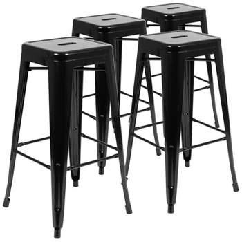 Flash Furniture 30" High Metal Indoor Bar Stool - Stackable Set of 4