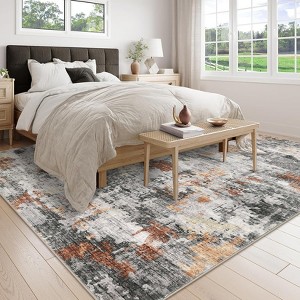 Vintage Abstract Washable Kitchen Runners Rug for Hallway Laundry Room, Ultra-Thin Soft Non-Slip Rug Runners for Entryway Bedroom - 1 of 4