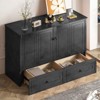 Mjkone Multifunctional Murphy Bed Cabinet Queen Size with USB Charging Station,Drawers & Tri-Folding Mattress - 2 of 4