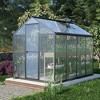 Aoodor 6' x 8' Walk-in Greenhouse Polycarbonate Panel Hobby Greenhouses with Aluminum Frame Heavy Duty with 1 Vent Window & Lockable Door - 2 of 4