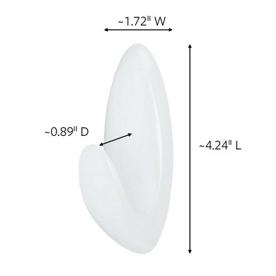 Large Frosted Plastic Towel Hook with Water Resistant Strips