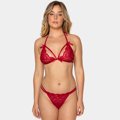 Smart & Sexy Women's Matching Bra And Panty Lingerie Set No No Red Xx  Large/xxx Large : Target