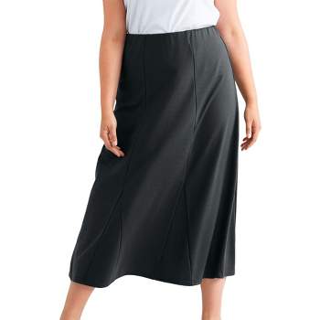 Women's Flared Midi Skirt With Pockets - White Mark : Target