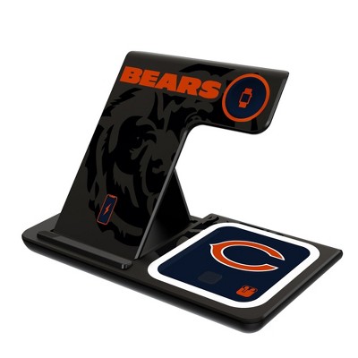 Keyscaper Chicago Bears Monocolor Tilt 15-Watt 3 in 1 Charging Station