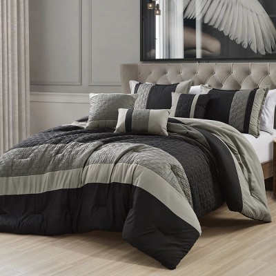Evo Bytes 6 Piece Brushed Microfiber Plain Weave Comforter Bedding Set Lightweight Quilt for Bedroom, Hotel, Dorm-King