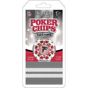 MasterPieces Casino Style 20 Piece 11.5 Gram Poker Chip Set NFL Atlanta Falcons Silver Edition - 1 of 3