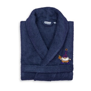 Linum Home Textiles 100% Turkish Cotton Unisex Terry Embroidered Bath Robe - Halloween Gnomes - 1 of 3