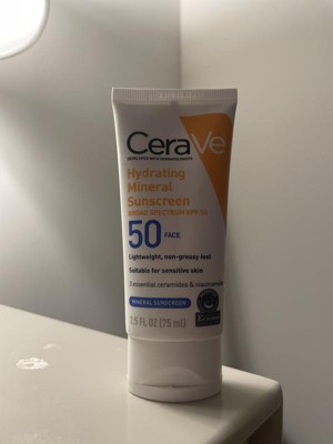 Cerave Hydrating Mineral Face Sunscreen Lotion – Spf 30 - 2.5oz : Target