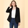 Allegra K Women's Faux Suede Lapel Draped Outwear Open Front Jacket - 4 of 4